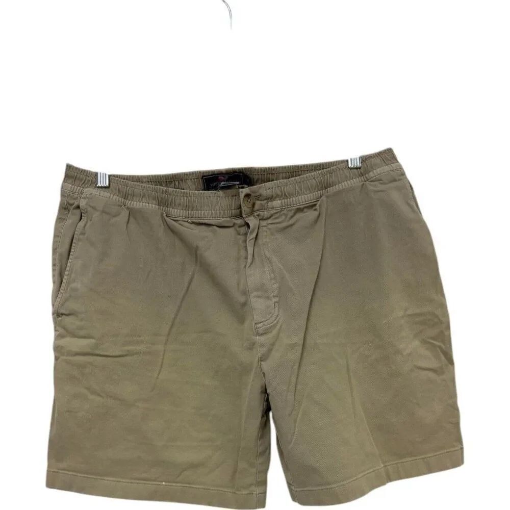 Vineyard Vines By Shep & Ian Mens Chino Shorts Beige Khaki Casual Beach Summer